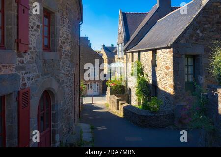 A walk through the streets of the historic center of Saint Suliac on the Côtes-d'Armor, in French Brittany. Stock Photo