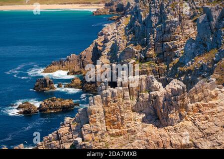 View of the cliffs of Cape Hir, in Finistère, in French Brittany Stock Photo