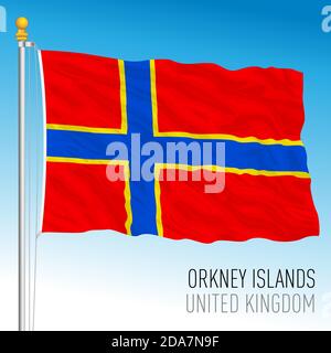 Orney Islands official flag, Scotland, United Kingdom, vector illustration Stock Vector