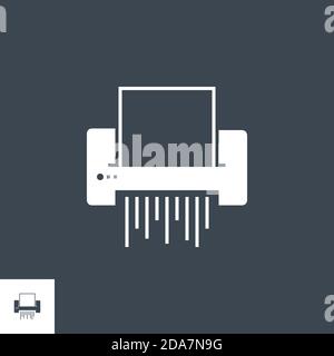 Paper Shredder related vector glyph icon. Stock Vector
