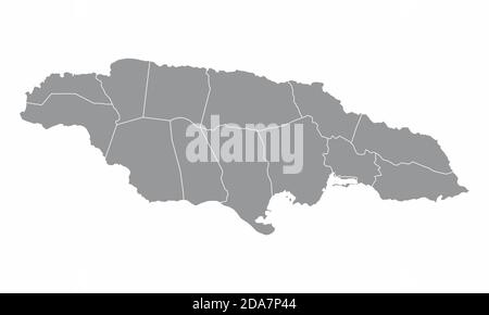 Jamaica administrative map Stock Vector