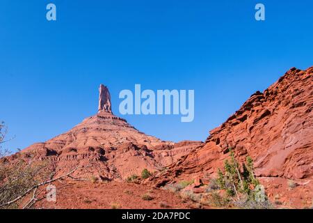 Castelton tower in Moab Utah Stock Photo