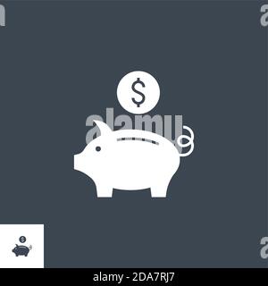 Piggy Bank related vector glyph icon. Stock Vector