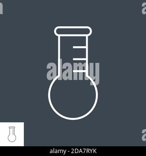 Test tube related vector thin line icon. Stock Vector