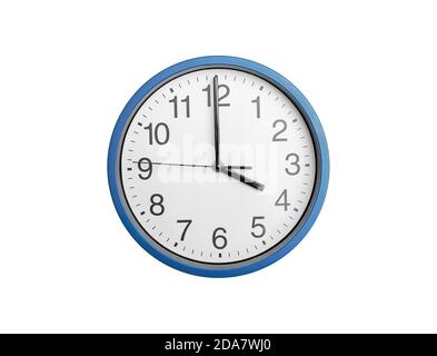 Round clock with arrows isolated on white background Stock Photo