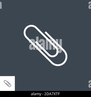 Paper Clip Thin Line Vector Icon Stock Vector