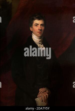 Henry Brougham, 1st Baron Brougham and Vaux (1778-1868). British statesman and Lord High Chancellor of Great Britain. Portrait by Sir Thomas Lawrence (1769-1830). Oil on panel (114,3 x 81,9 cm), 1825. National Portrait Gallery. London, England, United Kingdom. Stock Photo