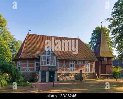 Egestorf: church St. Stephanus, Lüneburger Heide, Lüneburg Heath, Niedersachsen, Lower Saxony, Germany Stock Photo