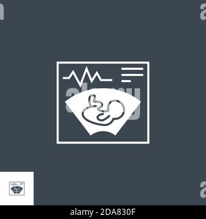 Ultrasound related vector glyph icon. Stock Vector