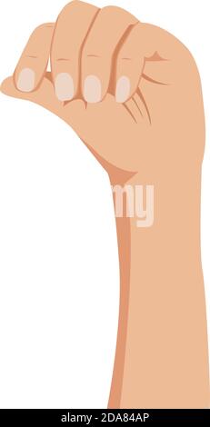 Woman hand holding something. Woman hand Isolated on white background. Flat vector illustration. Stock Vector