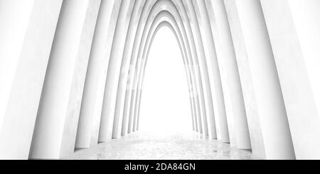 white abstract church arch gothic modern architecture 3d rendering illustration background Stock Photo