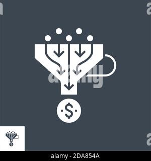 Sales Funnel Vector Glyph Icon Stock Vector