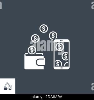 Replenishment related vector glyph icon. Stock Vector