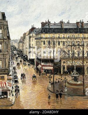 Rue Saint-Honoré, dans l'après-midi. Effet de pluie, 1897,  Rue Saint-Honoré, in the afternoon rain by Camille Pissarro Stock Photo