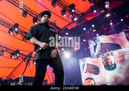 Roskilde, Denmark. 01st, July 2017. The American rapper and lyricist Ice Cube performs a live concert during the Danish music festival Roskilde Festival 2017. (Photo credit: Gonzales Photo - Lasse Lagoni). Stock Photo