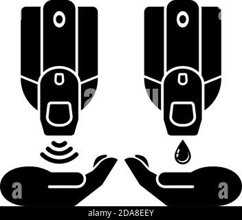 Automatic Sensor Touchless Hand Sanitizer Disinfectant Dispenser. Vector icon on transparent background Stock Vector
