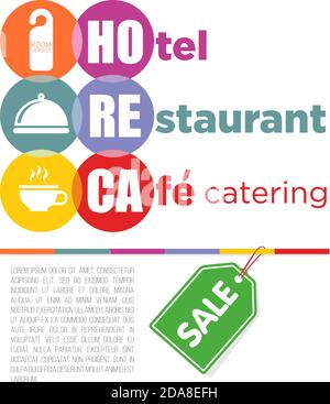 HoReCa Services - Hotel business infographics. Set of icons, illustration, vector Stock Vector