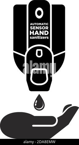 Automatic Sensor Touchless Hand Sanitizer Disinfectant Dispenser. Vector icon on transparent background Stock Vector