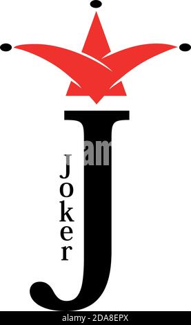 Joker sign - J for Jester, card symbol Stock Vector