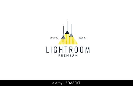 interior furniture light room minimalist logo vector icon illustration design Stock Vector