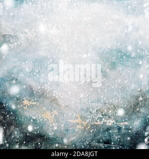 Abstract acrylic color background with snow effect Stock Photo