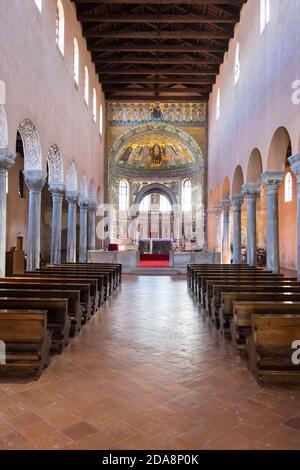 Interior of Euphrasian basilica in Porec, Croatia Stock Photo