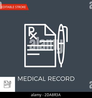 Medical Report and Patient Record Icon set. Flat style vector EPS Stock ...