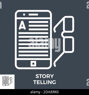 Story telling line icon Stock Vector