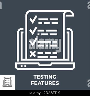 Testing Features Line Icon Stock Vector
