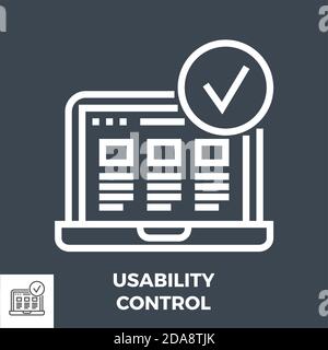 Usability Control Line Icon Stock Vector