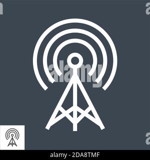 Transmiter related vector glyph icon. Stock Vector