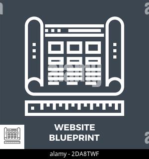 Website Blueprint Line Icon Stock Vector