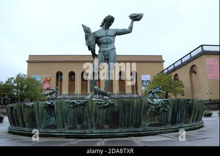 Statue of Poseidon at Gotaplatsen in Gothenburg Stock Photo