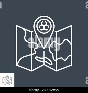 Epidemic related vector thin line icon. Stock Vector