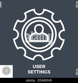 User Settings Line Icon Stock Vector