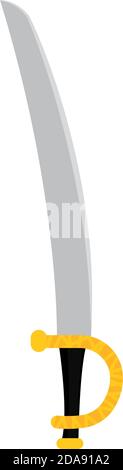 Isolated samurai silver sword medieval war icon- Vector Stock Vector