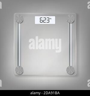 Electronic floor scales icon for measuring human weight. Illustration Stock Photo