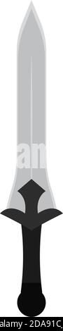 Isolated silver sword black medieval war icon- Vector Stock Vector