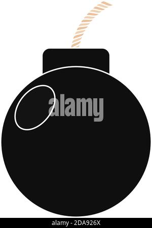 Isolated black bomb gun war icon- Vector Stock Vector