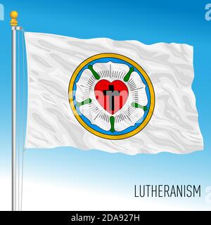 Lutheranism international flag symbol, vector illustration Stock Vector