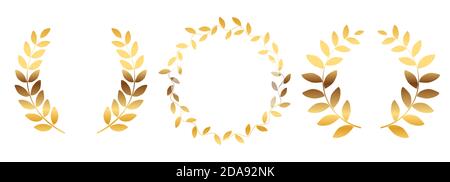 Laurel wreath silhouette collection set isolated on white background ...