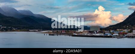 Beautiful view of a small town, Juneau, Alaska, USA Stock Photo