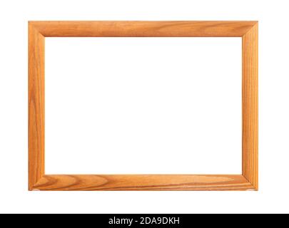 photo frame isolated on white background. wooden frame, wooden framework Stock Photo