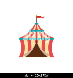 Circus tent vector illustration. funfair carnival in flat style Stock Vector