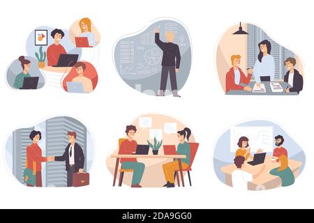 Business courses and meetings of partners vector Stock Vector