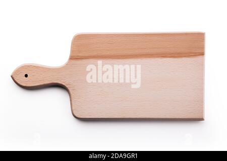 Vintage wooden cutting board isolated on white background Stock Photo