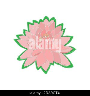 red Lotus flower. Mandalas. isolated on a white background. logo s. Vector illustration Stock Vector