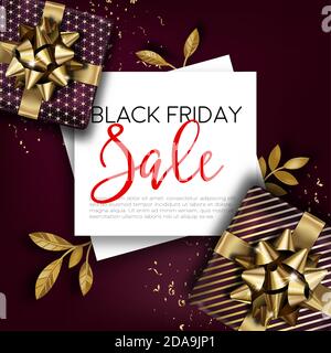 Black friday sale promo banner for shops vector Stock Vector