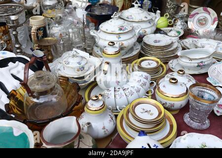 Secondhand aluminum cookware in swap meet, Tbilisi, Georgia Stock Photo -  Alamy