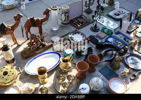 Secondhand aluminum cookware in swap meet, Tbilisi, Georgia Stock Photo -  Alamy